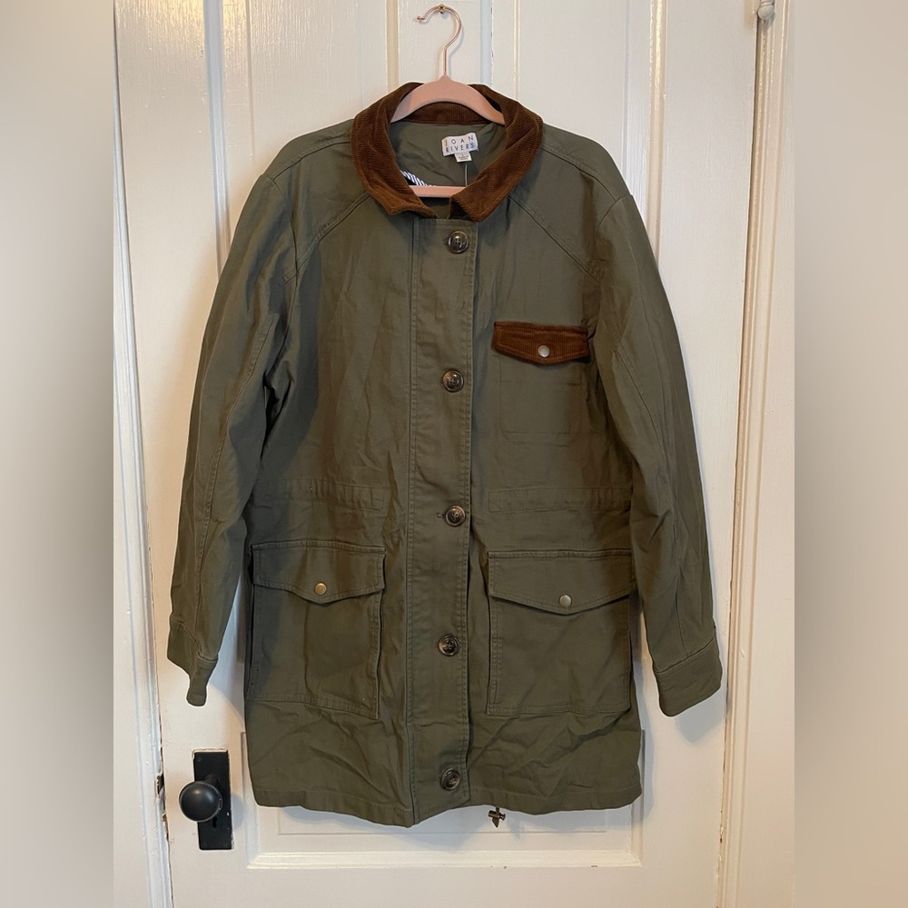 NWOT Joan Rivers Olive Green Chore Jacket